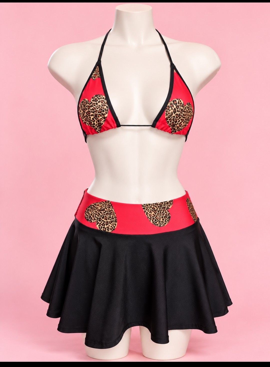 Cheetah Heart Skirt Set